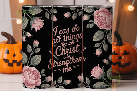 Christian Floral 20oz Tumbler Wrap Sublimation PixelChick 