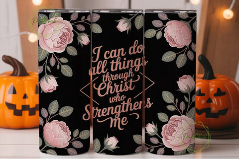 Christian Floral 20oz Tumbler Wrap Sublimation PixelChick 