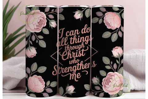 Christian Floral 20oz Tumbler Wrap Sublimation PixelChick 