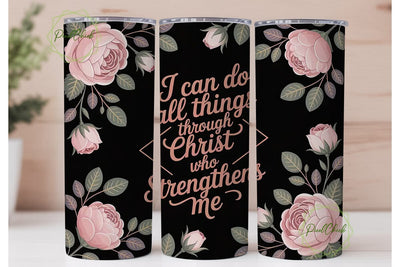 Christian Floral 20oz Tumbler Wrap Sublimation PixelChick 