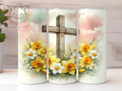 Christian Jesus 20oz Tumbler Png, Straight & Tapered Tumbler Png, Wooden Cross Tumbler Png, Digital Download PNG Sublimation Lara' s Designs 