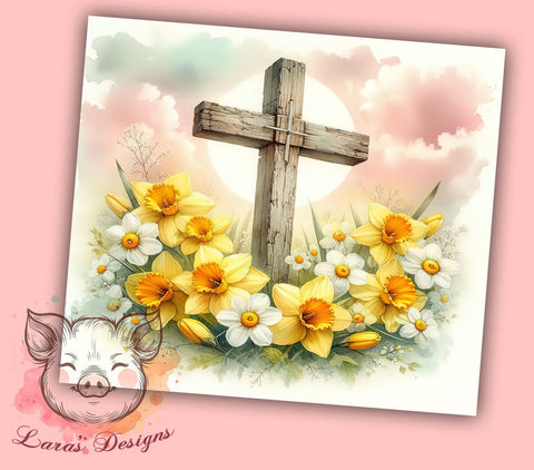 Christian Jesus 20oz Tumbler Png, Straight & Tapered Tumbler Png, Wooden Cross Tumbler Png, Digital Download PNG Sublimation Lara' s Designs 