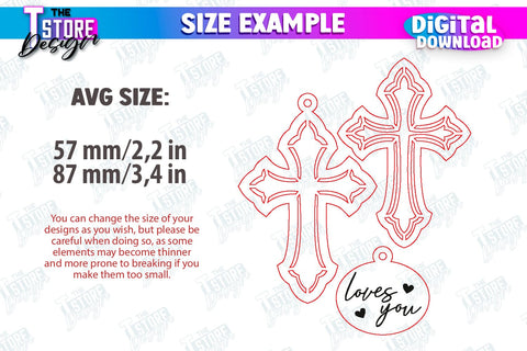 Christian Keychain Laser Cut Bundle | Religious Symbol | 3D Keyring | CNC Files SVG The T Store Design 