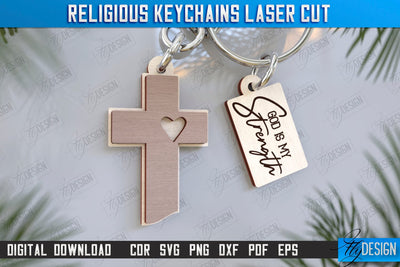 Christian Keychain Laser Cut | Religious Symbol | 3D Keyring | CNC File SVG Fly Design 