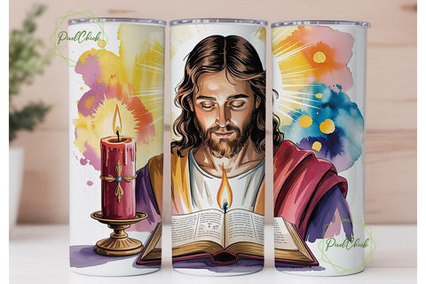 Christian Knight Dove Lamb 20oz Tumbler Sublimation PixelChick 