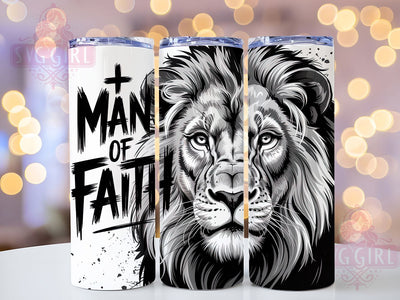 Christian Lion of Faith Tumbler, Christian Lion Tumbler, Spiritual Lion Wrap, Man of Faith Wrap, Whimsical Lion Wrap, Sublimation Design, Trendy Gift Idea Sublimation SvggirlplusArt 