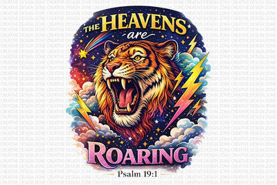 Christian Lion PNG The Heavens Are Roaring Psalm 19 Sublimation PNG SVG BillahCrafts 