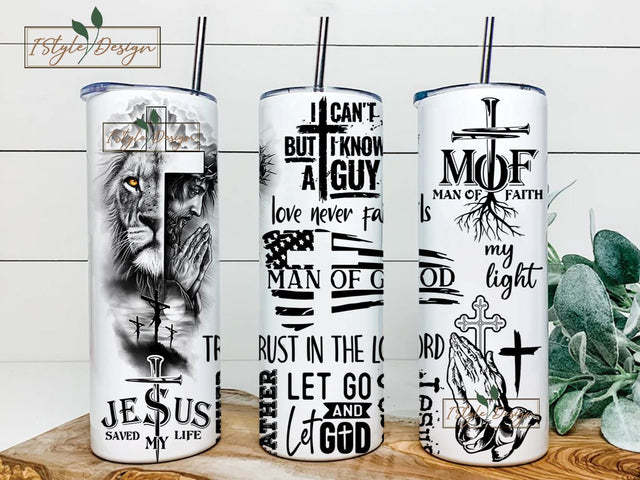 Christian Man Of God 20 oz Skinny Tumbler Sublimation Png File, Bible Verse Skinny Tumbler Design, Religious 20oz Tumbler Wrap, Digital Png Sublimation iStyleDesign 