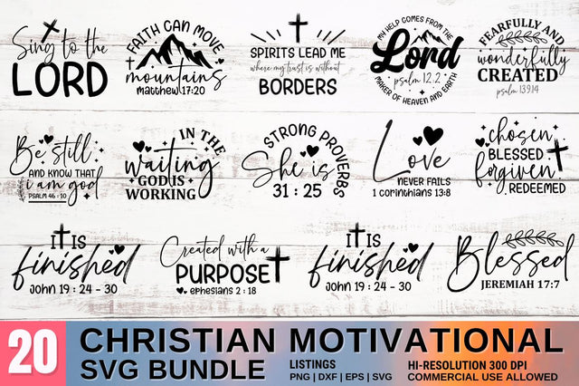 Christian Motivational Svg Bundle SVG Designangry 