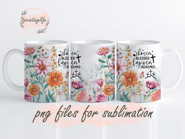 Christian Mug Wrap, Christian Mug Wrap Design, Instant Digital Design Download Mug Wrap Design, Mug Design PNG Sublimation PrintingLife 