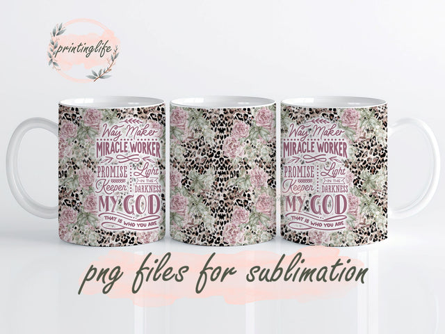 Christian Mug Wrap Design, Instant Digital Design Download Mug Wrap Design, Mug Design PNG Sublimation PrintingLife 