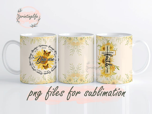 Christian Mug Wrap Design, Instant Digital Design Download Mug Wrap Design, Mug Design PNG Sublimation PrintingLife 
