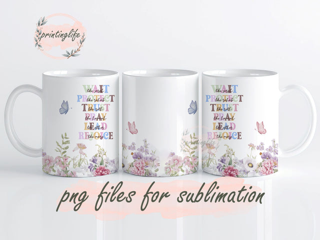 Christian Mug Wrap Design, Instant Digital Design Download Mug Wrap Design, Mug Design PNG Sublimation PrintingLife 