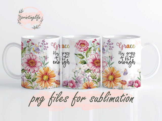 Christian Mug Wrap Design, Instant Digital Design Download Mug Wrap Design, Mug Design PNG Sublimation PrintingLife 
