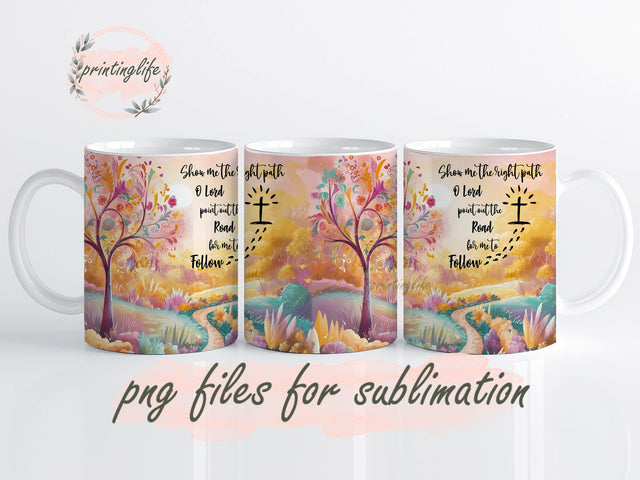 Christian Mug Wrap Design, Instant Digital Design Download Mug Wrap Design, Mug Design PNG Sublimation PrintingLife 
