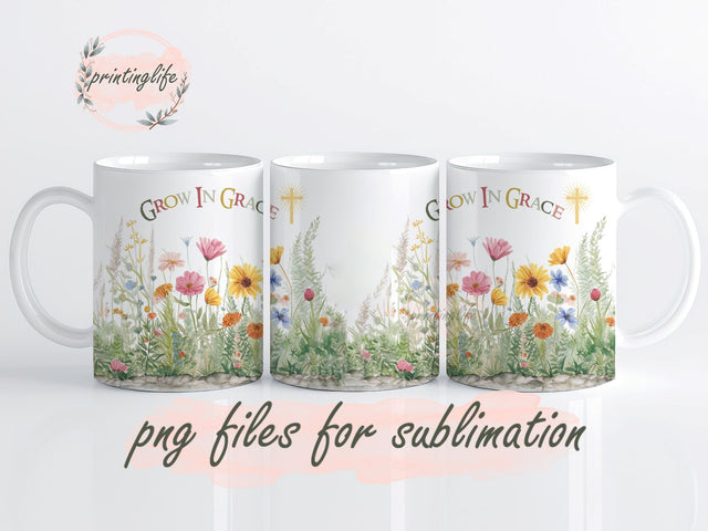 Christian Mug Wrap Design, Instant Digital Design Download Mug Wrap Design, Mug Design PNG Sublimation PrintingLife 