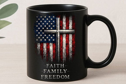 Christian Patriotic PNG | Faith Family Freedom Cross PNG SVG BillahCrafts 