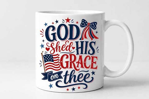 Christian Patriotic PNG God Shed His Grace Faith Sublimation Design SVG BillahCrafts 