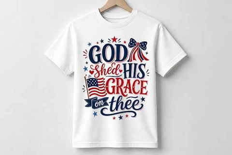 Christian Patriotic PNG God Shed His Grace Faith Sublimation Design SVG BillahCrafts 