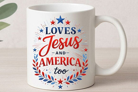 Christian Patriotic PNG Jesus Loves America Sublimation Design SVG BillahCrafts 