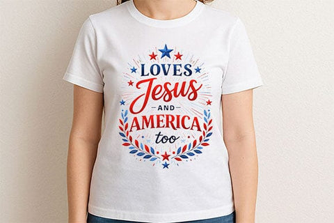 Christian Patriotic PNG Jesus Loves America Sublimation Design SVG BillahCrafts 
