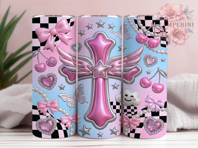 Christian Pink Cross 20oz Tumbler, Christian Pink Cross, Pink Cross Tumbler, Christian Cross PNG, Pink Christian PNG, Cross Tumbler Wrap, Faith Tumbler PNG, 20oz Tumbler Wrap Sublimation Li Zamperini 