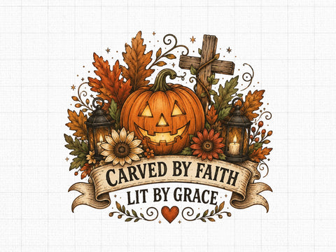 Christian Pumpkin Carved By Faith PNG SVG artprintfile 