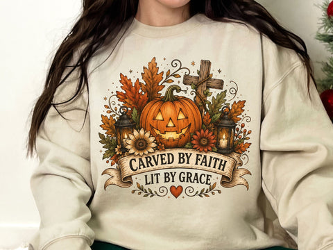 Christian Pumpkin Carved By Faith PNG SVG artprintfile 