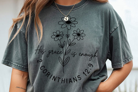Christian Quote SVG PNG, Corinthians, His Grace is enough Gods Love Svg SVG DesignDestine 