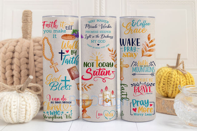 Christian Quotes Scrapbook design, Faith Affirmations, Bible Verse 20oz Straight Tumbler Wrap PNG for Sublimation Digital Download Sublimation BouDesign 