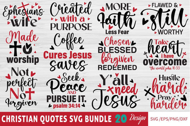 Christian Quotes SVG Bundle SVG Angelina750 