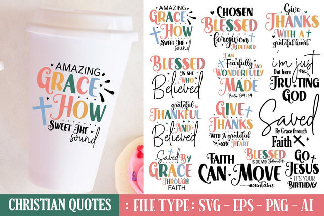 Christian Quotes Svg Bundle,Best Seller,SVGs,Quotes and Sayings,Food & Drink,On Sale, Print & Cut SVG designmaster24 