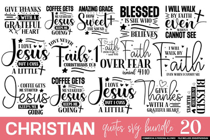 Christian Quotes SVG Bundle,SVGs,Quotes and Sayings,Food & Drink,On Sale, Print & Cut SVG designmaster24 