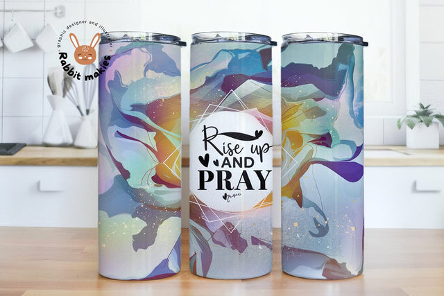 Christian Rise Up and Pray 20oz Skinny Tumbler Sublimation Design Sublimation Rabbitmakies 