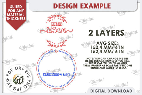 Christian Round Sign Laser Cut. Easter Round Sign SVG SVG Evgenyia Guschina 