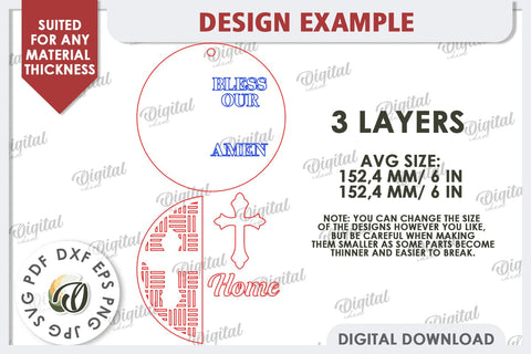 Christian Round Sign Laser Cut. Easter Round Sign SVG SVG Evgenyia Guschina 