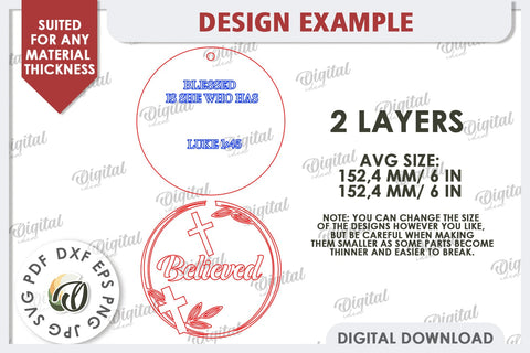 Christian Round Sign Laser Cut. Easter Round Sign SVG SVG Evgenyia Guschina 