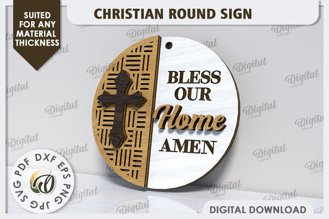 Christian Round Sign Laser Cut. Easter Round Sign SVG SVG Evgenyia Guschina 