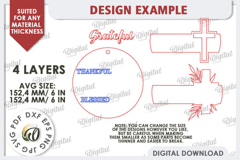 Christian Round Sign Laser Cut. Easter Round Sign SVG SVG Evgenyia Guschina 