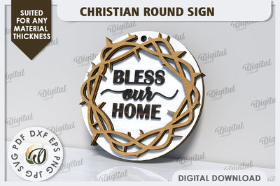 Christian Round Sign Laser Cut. Easter Round Sign SVG SVG Evgenyia Guschina 