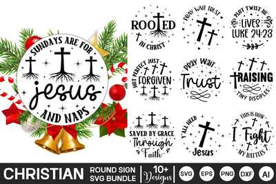 Christian Round Sign SVG Bundle, Faith SVG bundle, Faith SVG Sign bundle, SVGs,Quotes and Sayings,Food & Drink,On Sale, Print & Cut SVG DesignPlante 503 