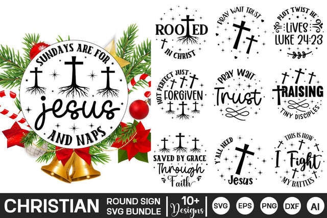 Christian Round Sign SVG Bundle, Faith SVG bundle, Faith SVG Sign bundle, SVGs,Quotes and Sayings,Food & Drink,On Sale, Print & Cut SVG DesignPlante 503 