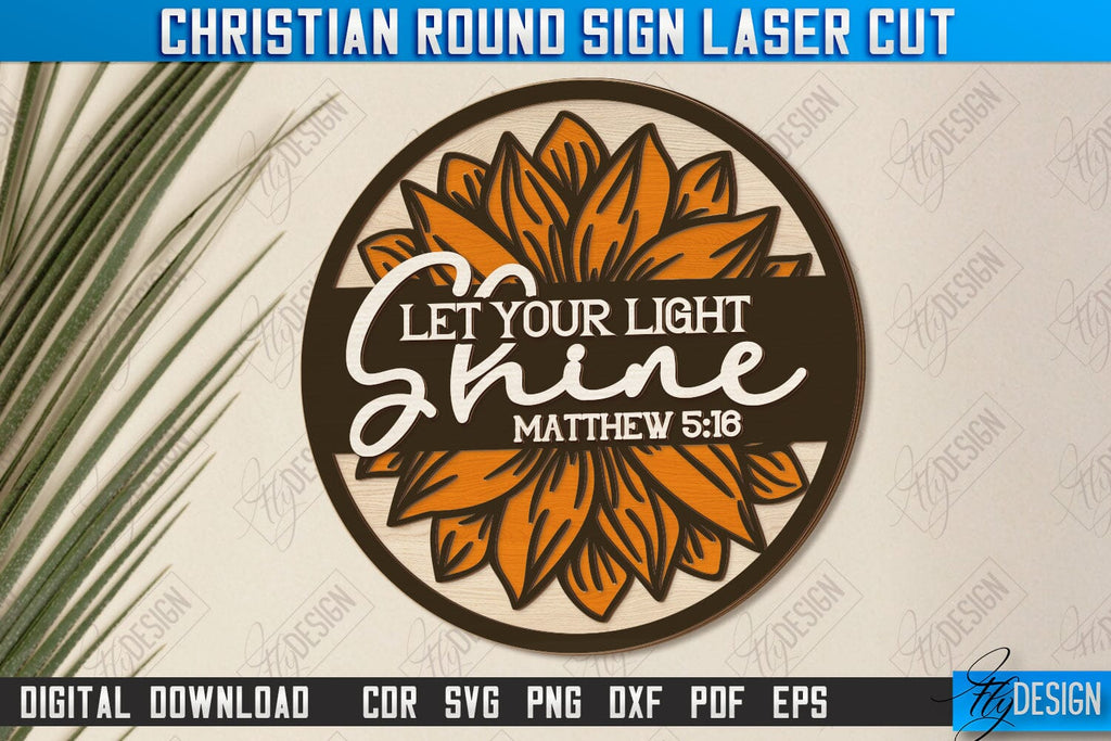 Christian Round Signs Laser Cut Bundle | Religious Symbol | Signs ...