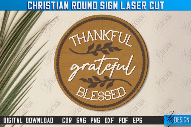 Christian Round Signs Laser Cut | Religious Symbol | Signs Inscription | Round Wall Signs | CNC File SVG Fly Design 