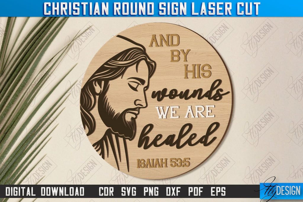 Christian Round Signs Laser Cut | Religious Symbol | Signs Inscription ...