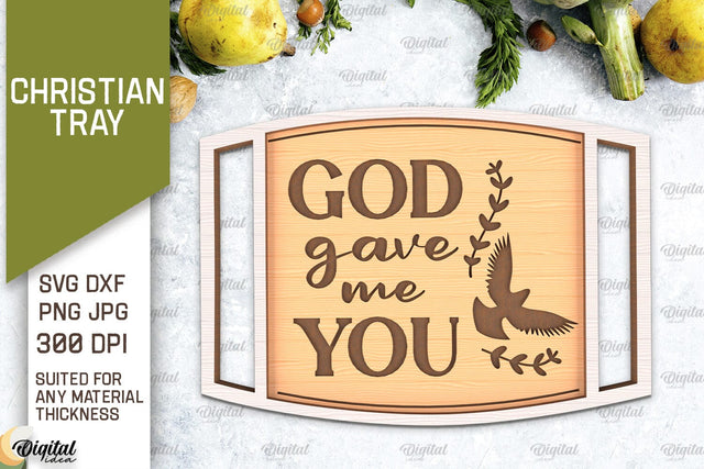Christian Serving Tray Laser Cut. Christian Quotes SVG SVG Evgenyia Guschina 