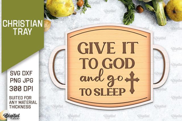 Christian Serving Tray Laser Cut. Christian Quotes SVG SVG Evgenyia Guschina 