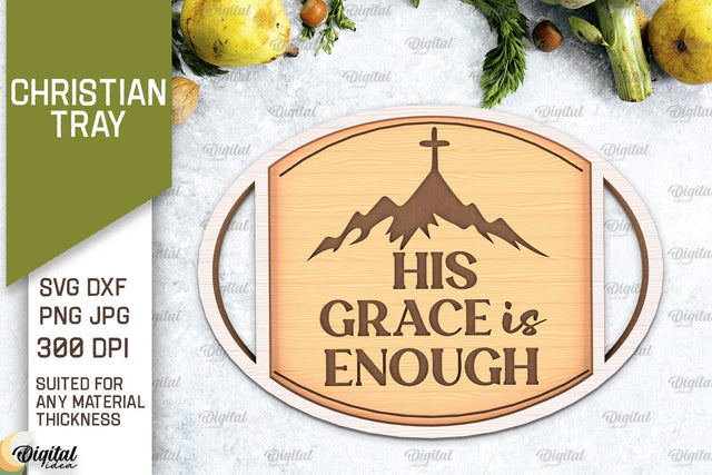Christian Serving Tray Laser Cut. Christian Quotes SVG SVG Evgenyia Guschina 