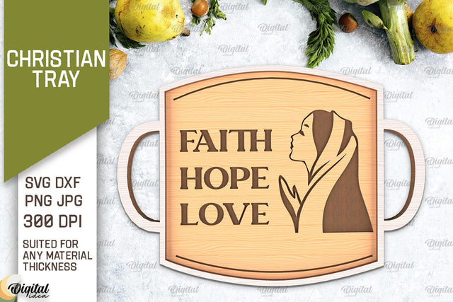 Christian Serving Tray Laser Cut. Christian Quotes SVG SVG Evgenyia Guschina 