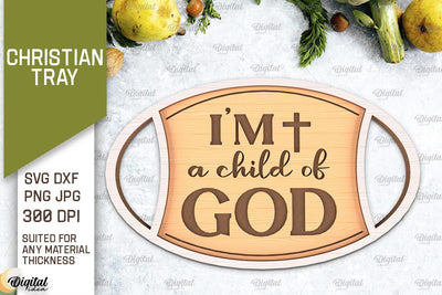 Christian Serving Tray Laser Cut. Christian Quotes SVG SVG Evgenyia Guschina 